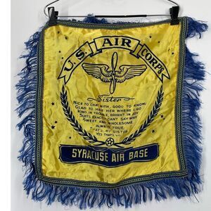 1940’s WWII Syracuse Air Force Base pillow sham. 17.5” square .